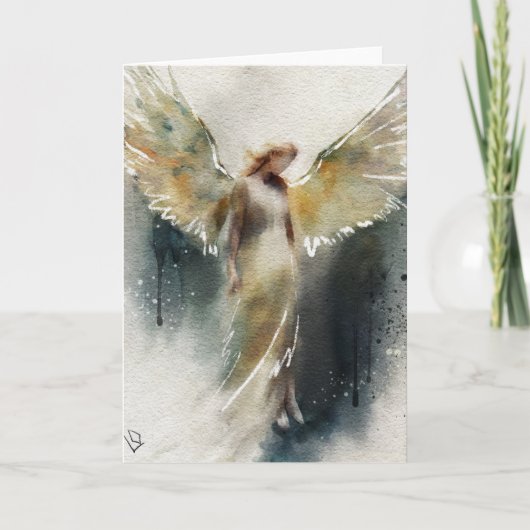 Carte de voeux spirituelle Design, Aquarelle Angel (Devant)