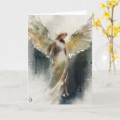 Carte de voeux spirituelle Design, Aquarelle Angel (Fleur jaune)