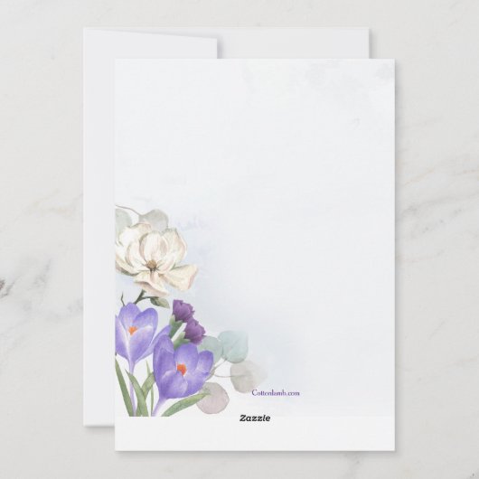 Carte de voeux Spring Crocus Pâques (Dos)