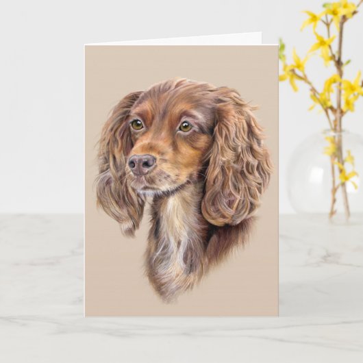 Carte de vœux Springer Sprocker Cocker Spaniel (Fleur jaune)