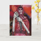 carte de voeux squelette fantôme (Fleur jaune)