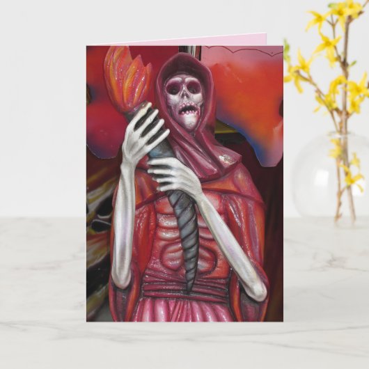 carte de voeux squelette fantôme (Fleur jaune)