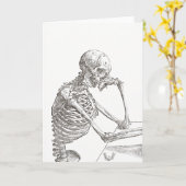 Carte de voeux squelettique humaine (Fleur jaune)