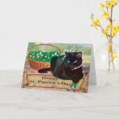 Carte de voeux St. Paddy's Day Kitty (Fleur jaune)