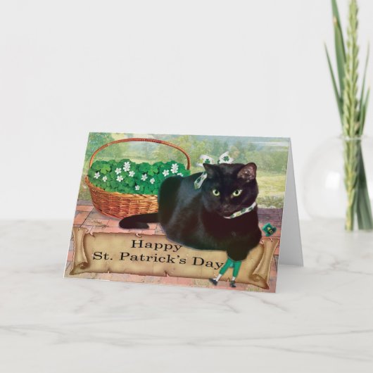 Carte de voeux St. Paddy's Day Kitty (Devant)