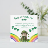 Carte de vœux St. Patrick – Charmant lutin  (Debout devant)