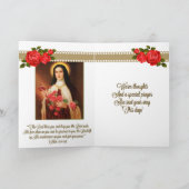 Carte de voeux St Therese avec écritures à l'intér (Intérieur)