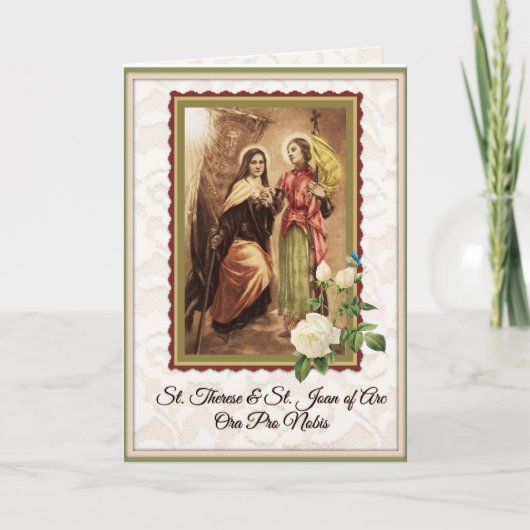 Carte de voeux St. Therese & St. Joan of Arc (Devant)
