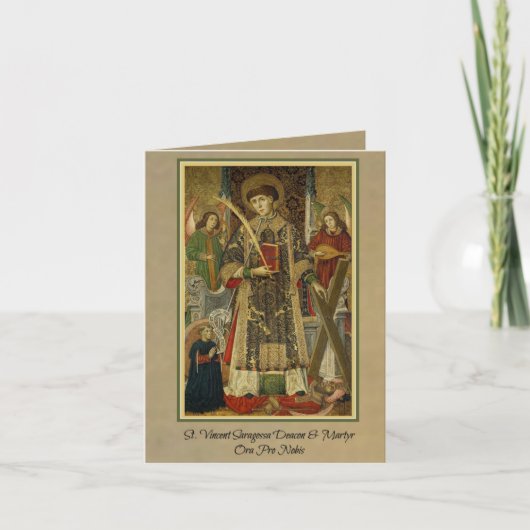 Carte de voeux St. Vincent Saragossa Deacon-Martyr (Devant)