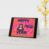 Carte de vœux standard pour le Nouvel An des Grise (Fleur jaune)