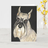 Carte de voeux standard Schnauzer Dog Art (Fleur jaune)