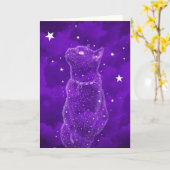 Carte de voeux Stargazing Cat (Fleur jaune)