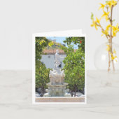 Carte de voeux - Statue Neptune dans le parc (Fleur jaune)