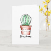 Carte de voeux Stay Sharp Cactus (Fleur jaune)