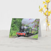 Carte de voeux Steam Train (Fleur jaune)