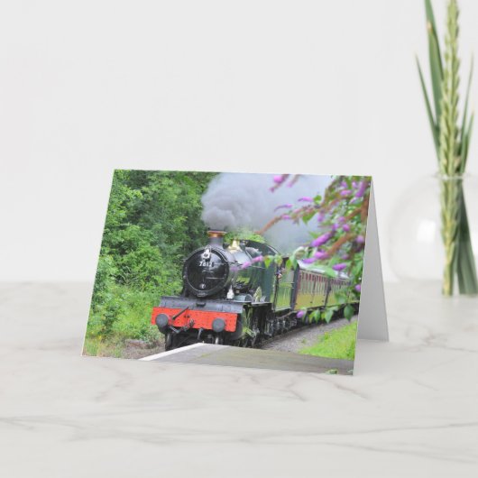 Carte de voeux Steam Train (Devant)