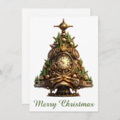 Carte de voeux Steampunk Christmas Tree (Devant / Derrière)