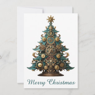 Carte de voeux Steampunk Christmas Tree