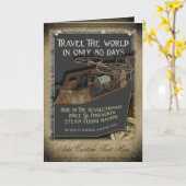 Carte de voeux Steampunk Flying Machine (Fleur jaune)