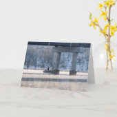 Carte de voeux Steamy Winter Fishing Lake Taneycom (Fleur jaune)