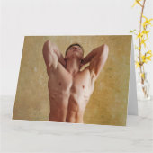 Carte de voeux Stretch Hot Guy (Fleur jaune)