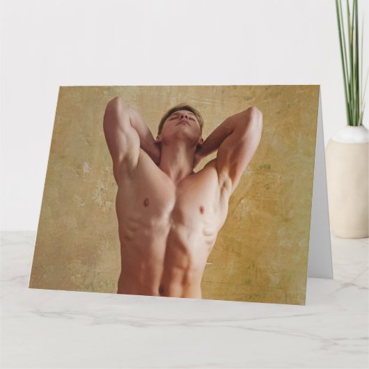 Carte de voeux Stretch Hot Guy (Devant)