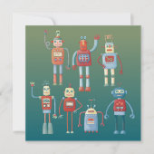 Carte de voeux Style 1950s Retro Fun Robots (Devant)