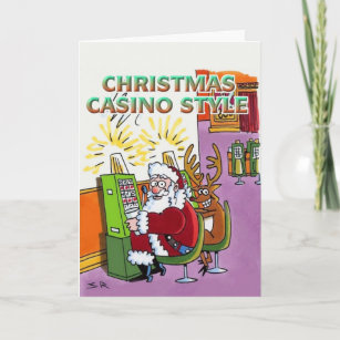 Carte de voeux style Casino de Noël
