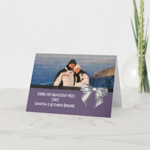 Carte de voeux Stylo Bow Holiday, Purple