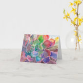 Carte de voeux succulente à feuilles rouillées (Fleur jaune)