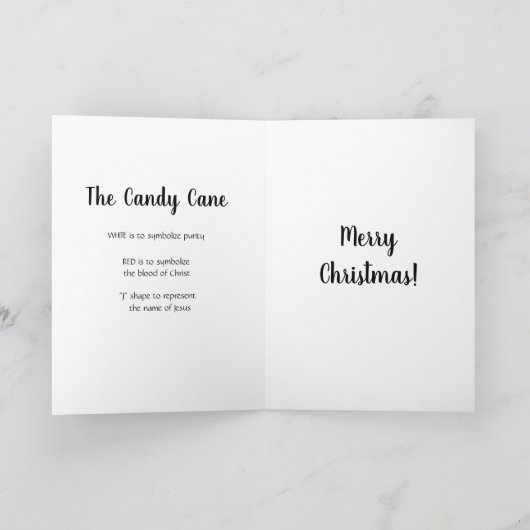 Carte de voeux sucre de canne Symbole (Intérieur)