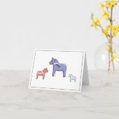 Carte de voeux suédoise Dala Horse (Fleur jaune)