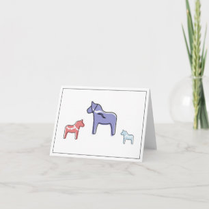 Carte de voeux suédoise Dala Horse