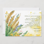 Carte de voeux Sukkot Harvest Blessings (Dos)