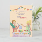 Carte de voeux Sukkot Table (Debout devant)