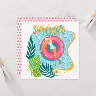 Carte de voeux Summer Beach Girl