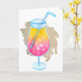 Carte de voeux Summer Hurricane Cocktail (Fleur jaune)