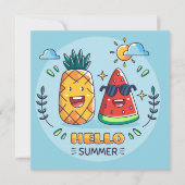 Carte de voeux Summer Pineappon Watermelon (Devant)