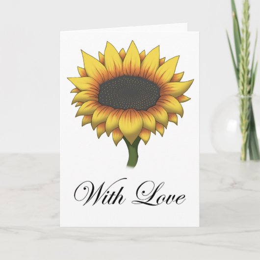 Carte de voeux Sun Flower (With Love) (Devant)