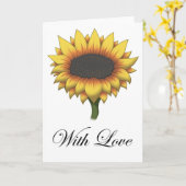 Carte de voeux Sun Flower (With Love) (Fleur jaune)