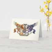 Carte de voeux Sun Horse, Moon Horse (Fleur jaune)