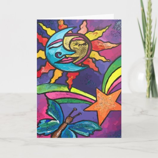Carte de voeux Sun Moon Stars (Devant)