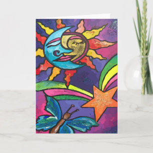 Carte de voeux Sun Moon Stars
