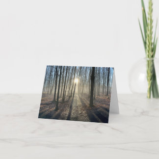 Carte de voeux Sun Peeking Through Trees Landscape