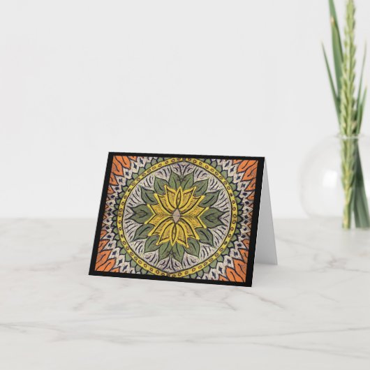 Carte de voeux Sunflower Boho Mandala (Devant)