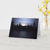 Carte de voeux Sunset-London-Parlement-Big Ben (Fleur jaune)