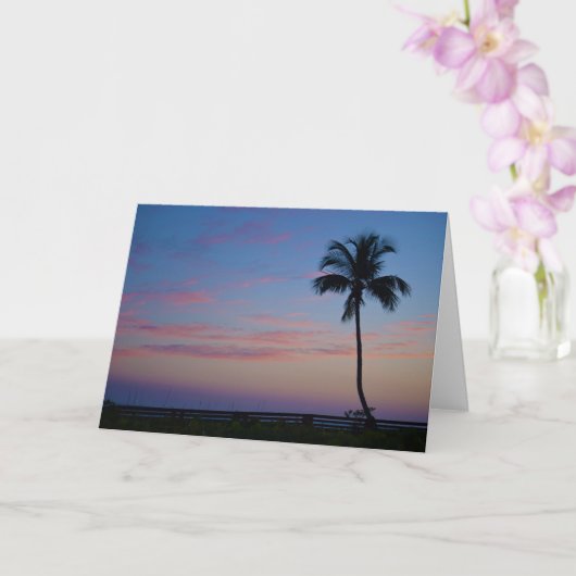 Carte de voeux Sunset Palm Silhouette (Orchidée)