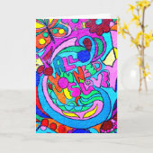 Carte de voeux super paix et amour (Fleur jaune)