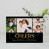 Carte de vœux Superb Swirl FOIL Bonne Année (Debout devant)