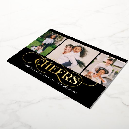 Carte de vœux Superb Swirl FOIL Nouvel An (Rotation)